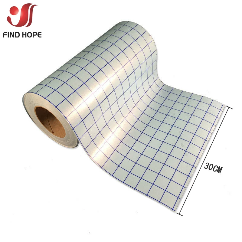 Mid Tack Adhesive Clear Transfer Paper Tape Roll With Grid Lines For Car Wall Craft Art Sign Vinyl Decals DIY 30*100cm