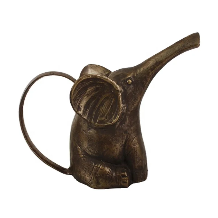 Antique bronze material cast aluminum metal elephant watering Can,Vintage Outdoor Decor Cast Iron Figure Statue