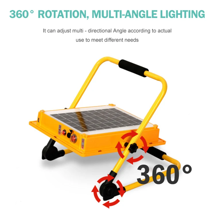 60W 100W portable Flood Light Work Light Rechargeable Solar Lamp Energy Saving Light Intelligent Solar Camping Emergency Led