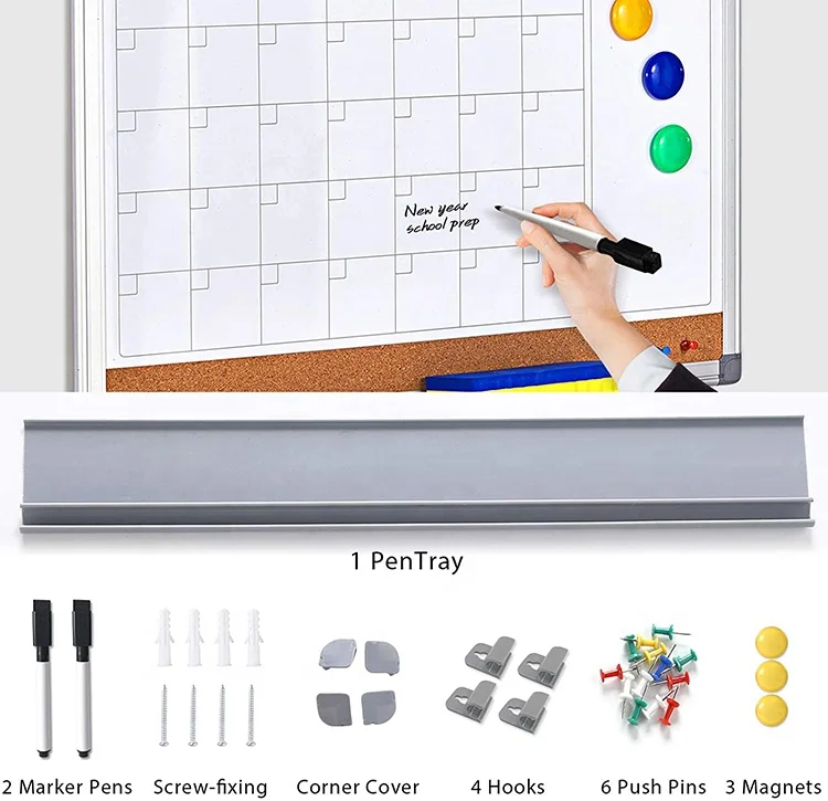 90x60 см доски ежемесячный планировщик доска настенный комбинации магнитно-маркерная календарь для белой доски