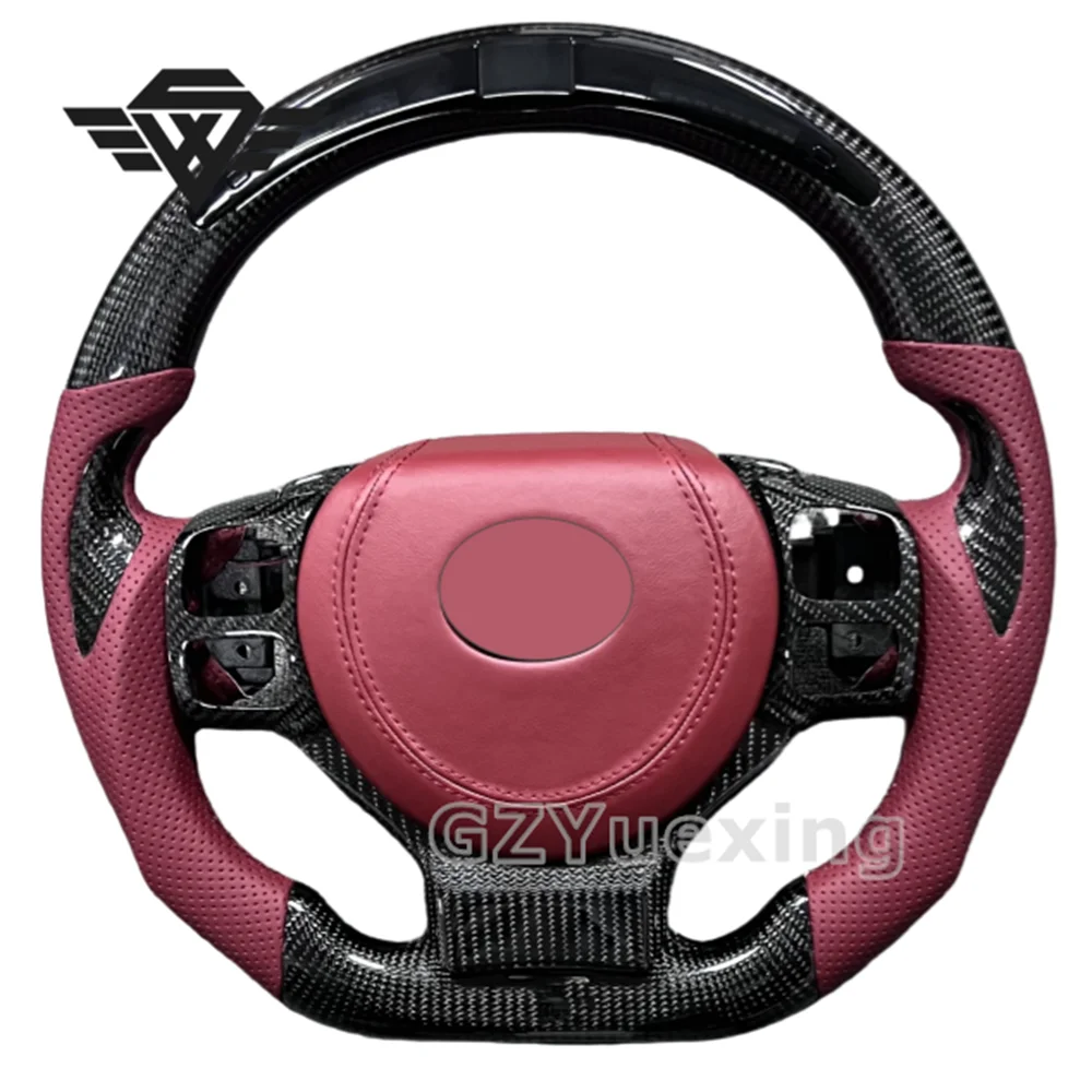 High Quality Customized Steering Wheel Suitable for Lexus IS250 Carbon Fiber Red Perforated Leather Of LED Lights And Heater