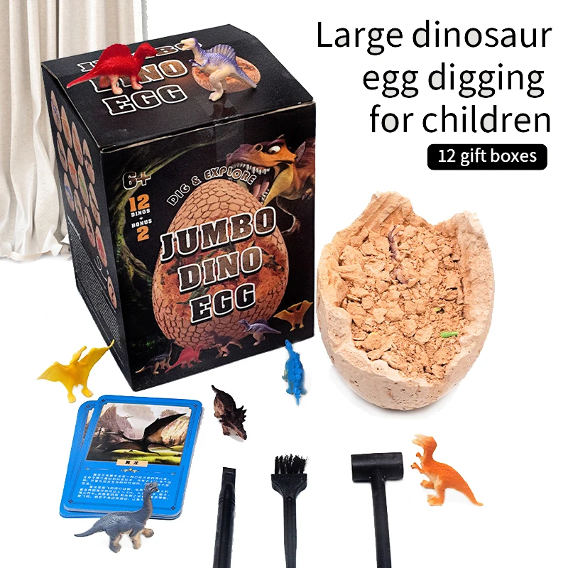 CPC Certificate Jumbo Resin Dino Egg Dig Kit 14 Different Wild Animals Excavation Educational Dino Toys