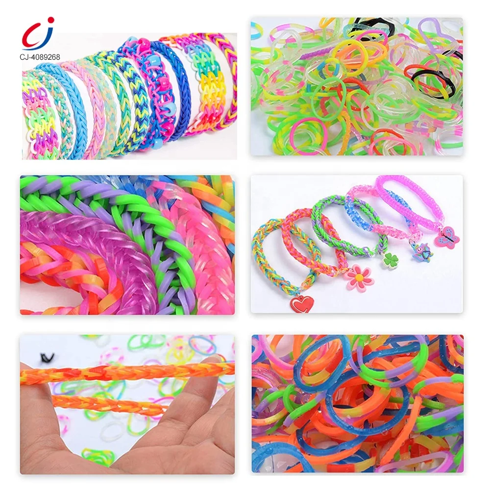 Chengji hot sale girls gift set customize DIY Christmas toys parent-child interactive rubber loom bands kit for kids