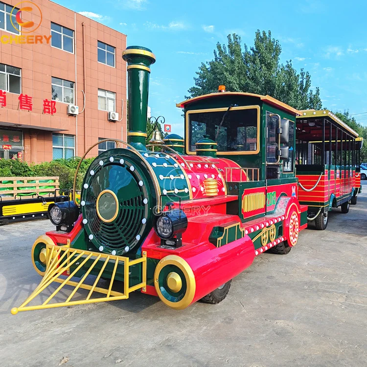 58 seats outdoor road tourist sightseeing trackless train theme park trains for sale