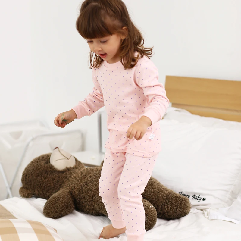 
Custom Wholesale Cartoon Print Girls Children Sleepwear Cotton Kids Pyjamas Sets Wholesale/ODM/OEM 