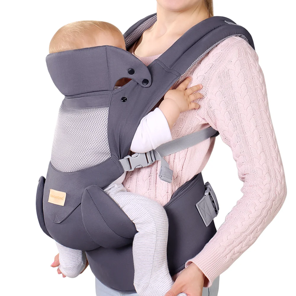 
2021 Ergonomic Baby Carrier 4 in 1 OEM Wholesale Soft Infant Baby Carrier Walking Front and Backpack 