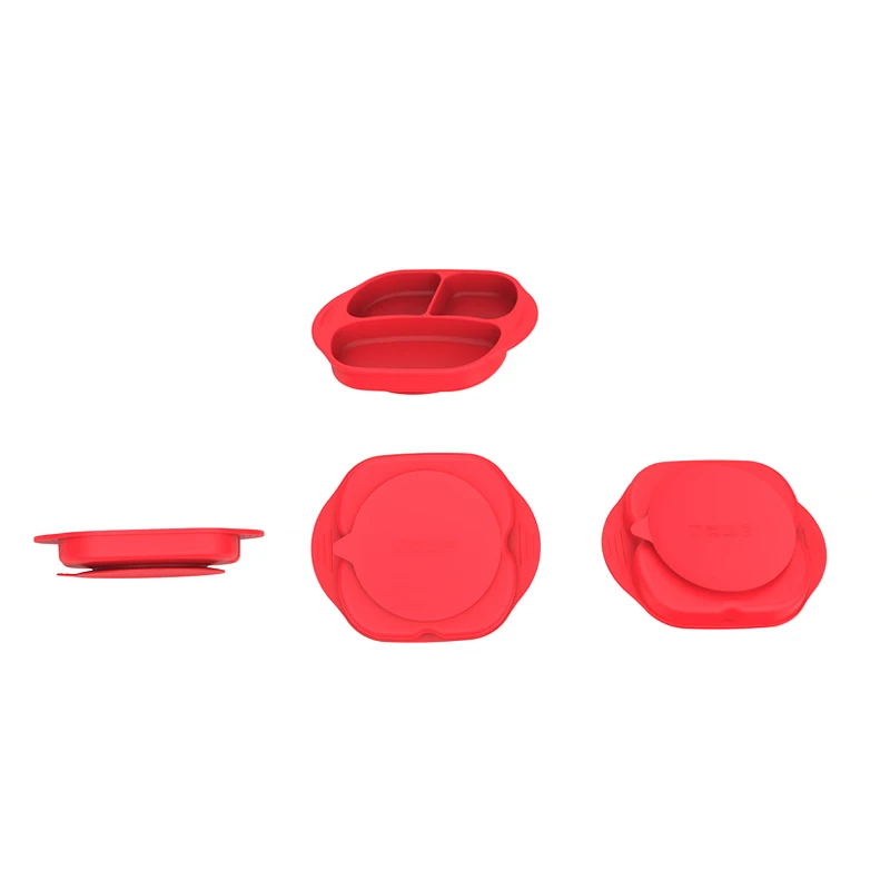 Eco-Friendly Portable Easy Baby Kids Child Silicone Placemat Feeding Plate with Suction