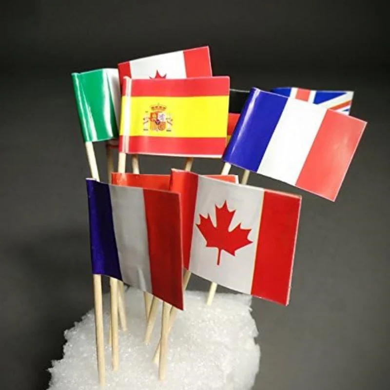 reusable toothpick customize cocktail sandwich toothpick printed flag toothpick with brand