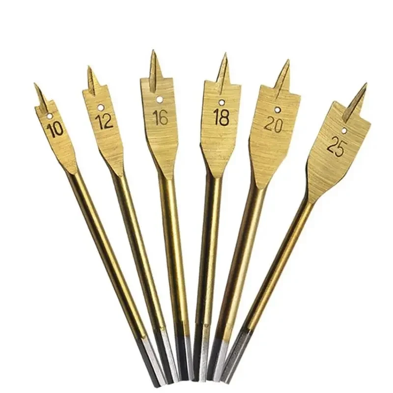 Hexagonal Shank TiN Coated Wood Spade Flat Drill Bit for woodworking