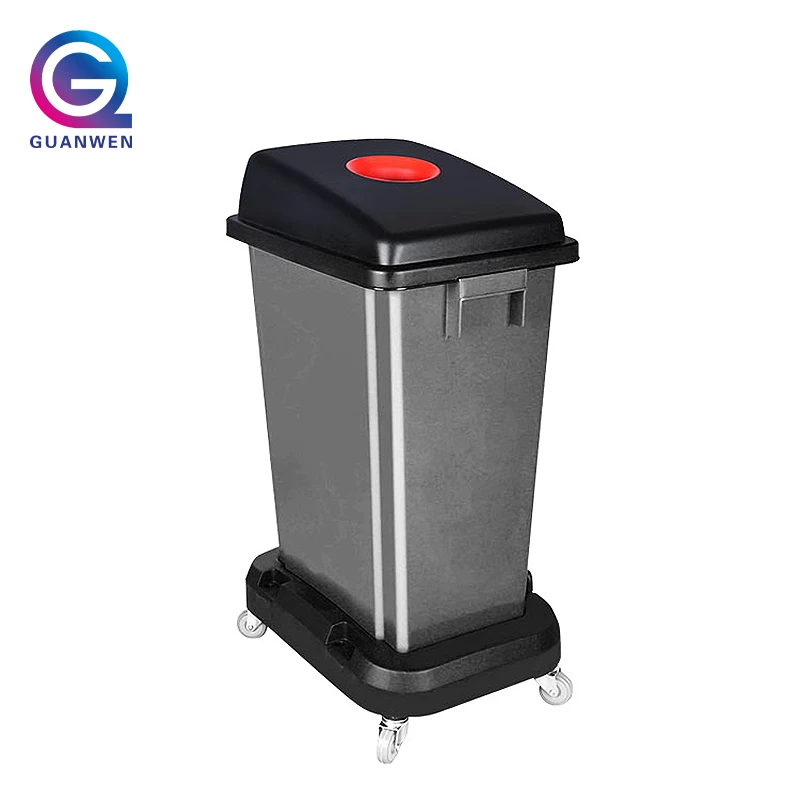 Outdoors Recycle Bins With Lids and Wheels Plastic Waste Bins 240 Liter Trash Recycling Bins