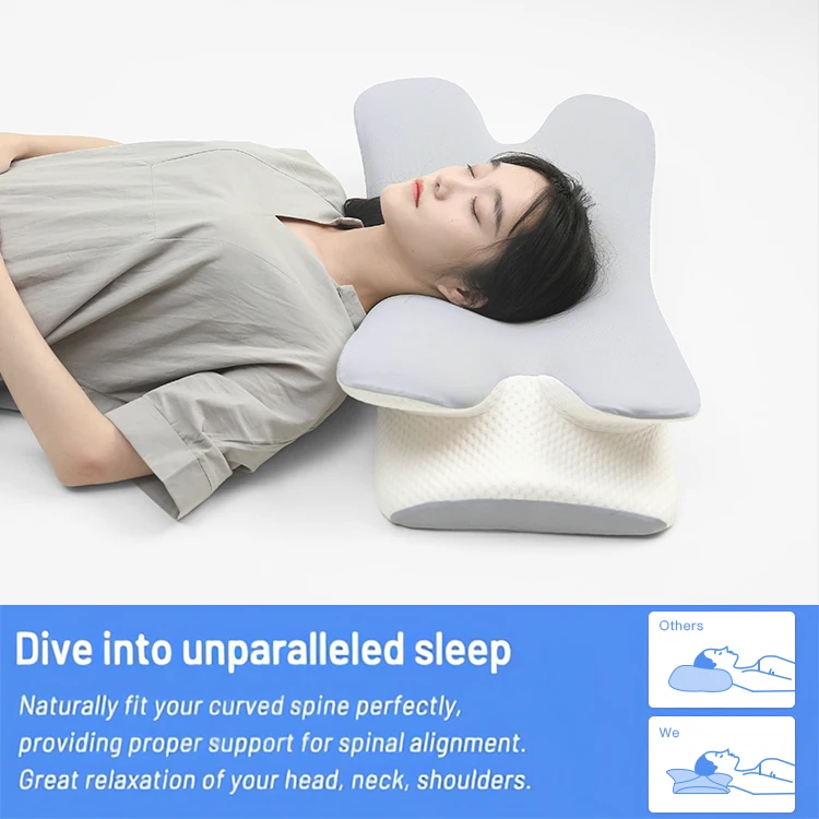 HNOS neck Vintage bed sleep light luxury memory foam Disposable wedge bed Cervical Pillow