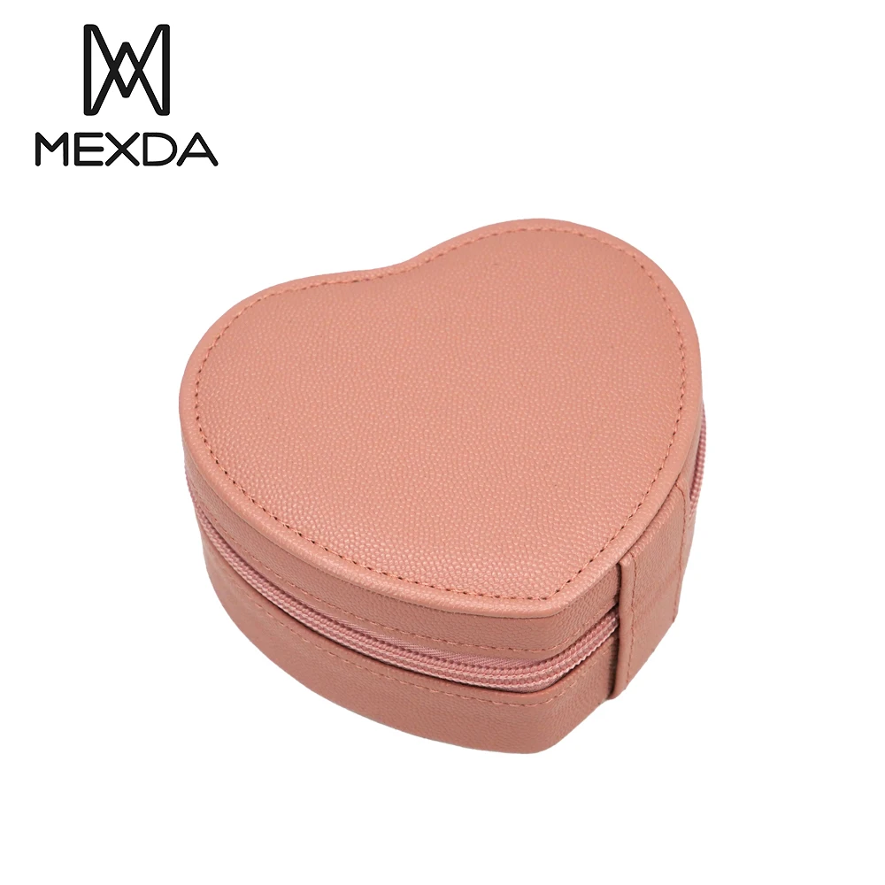Mexda Custom Luxury Ring Earring Necklace Bracelet Diamond Boxes Mini Jewelry Multifunction Mirror Heart Jewellery Box