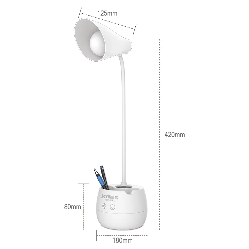Horn Shape Rechargeable LED Desk Lamp Fashionable Table Lamp for Study & Work Touch Sensitive Table Lamps with Night Light