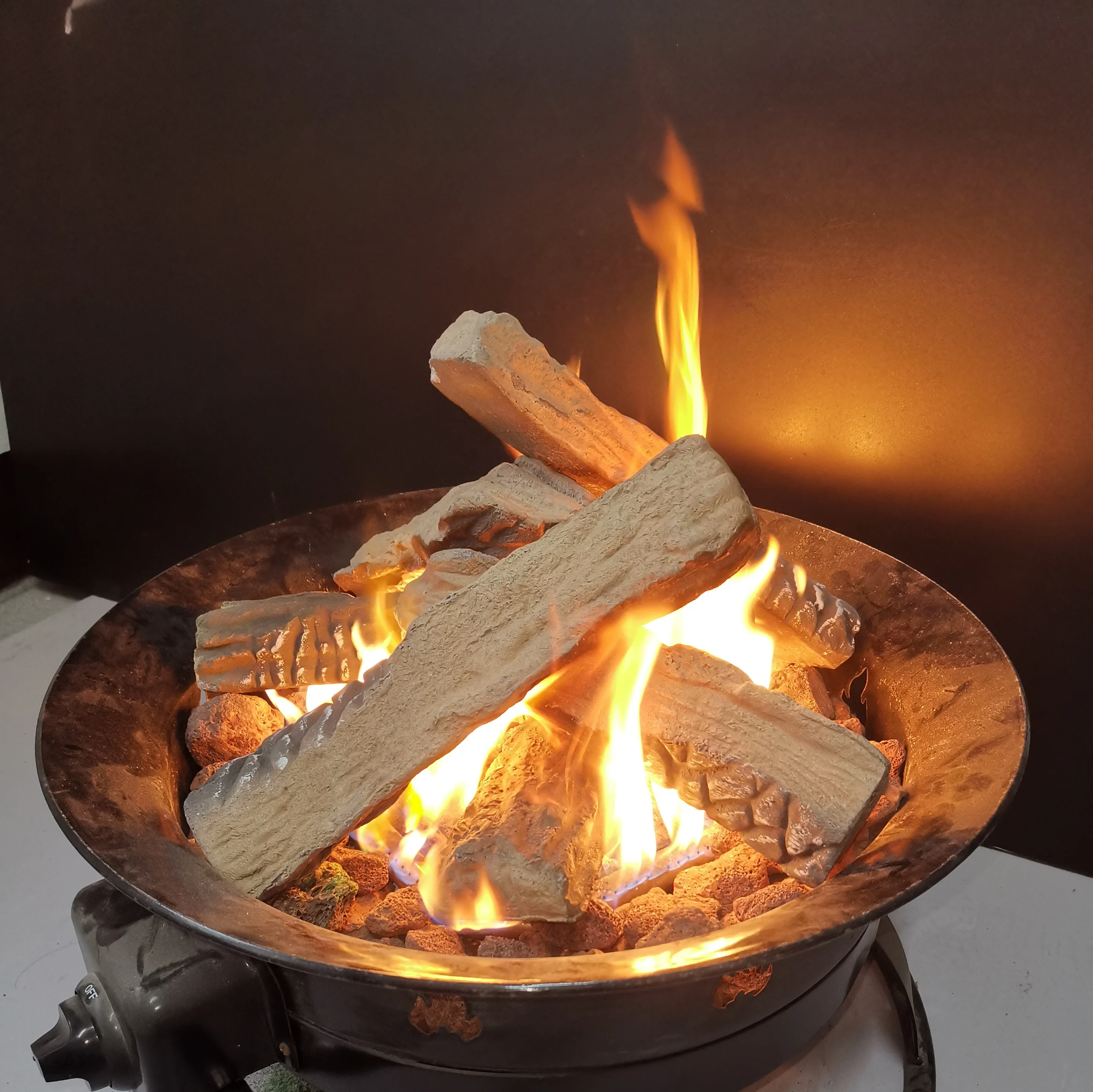 10 Piece Gas  Log Set for Propane Gas Indoor Outdoor Fireplace