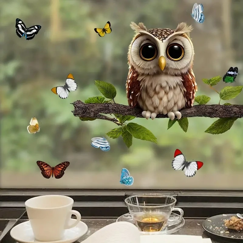 Owl Sticker Wall Stickers For Living Room Bedroom Background Wall Decoration Paintings Window Glass Stickers