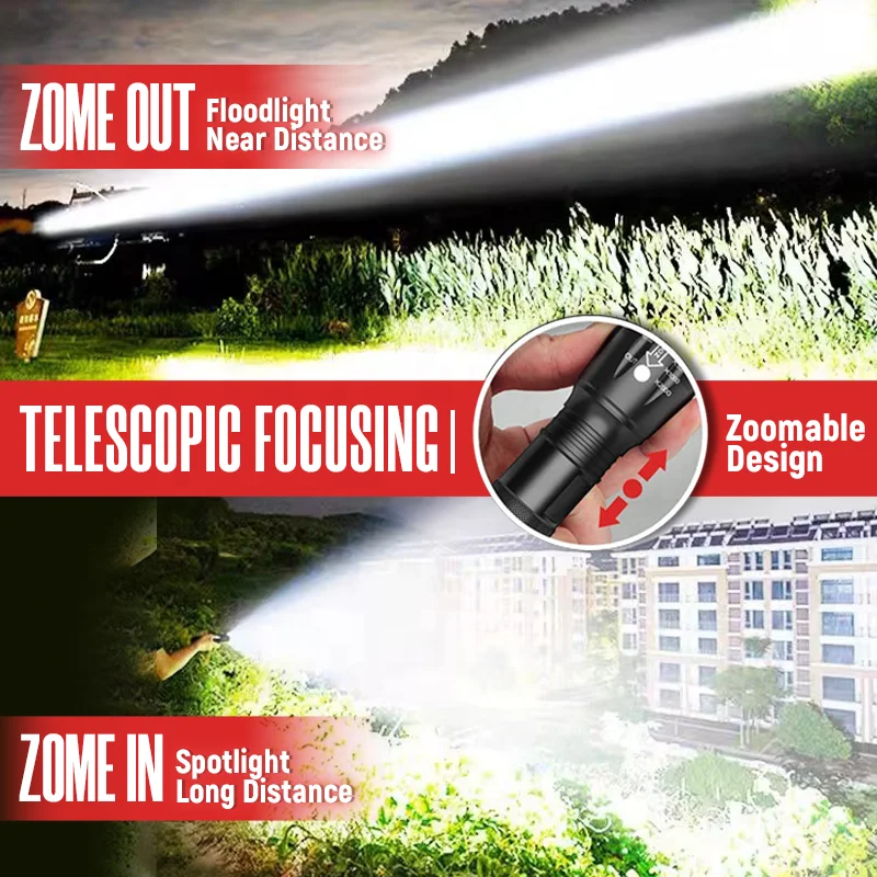 High Power Flashlights High Lumens 100000 Linternas LED Waterproof Powerful  Tactical Flashlights torches