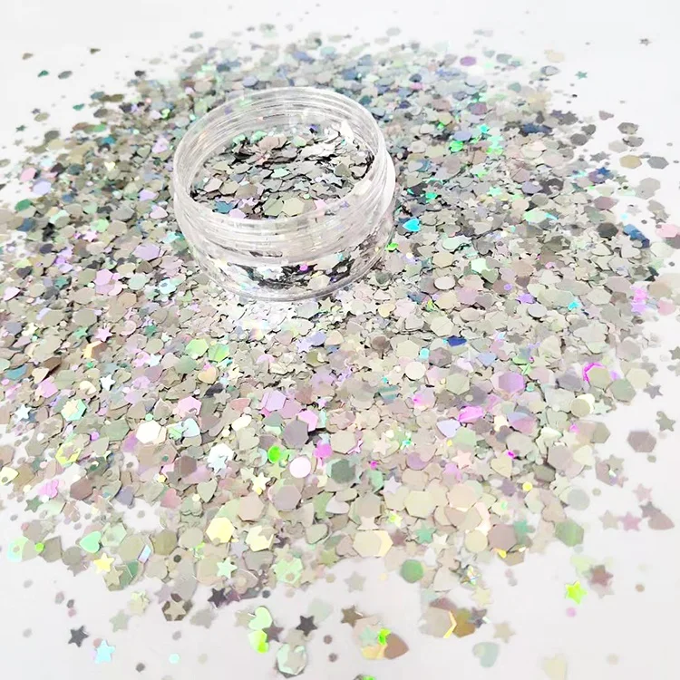 2023 bulk holographic glitter, PET craft chunky, glitter powder for Christmas decoration