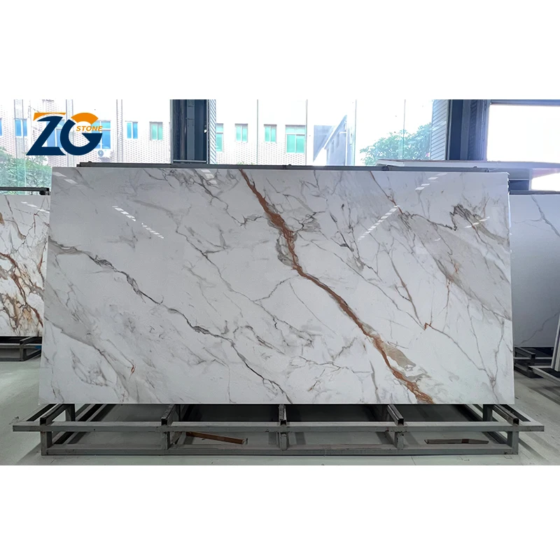 ZGSTONE Wholesale Artificial Stone 1600x3200mm Green Sintered Stone Porcelain Tile Large Slab Sintered Stone For Background