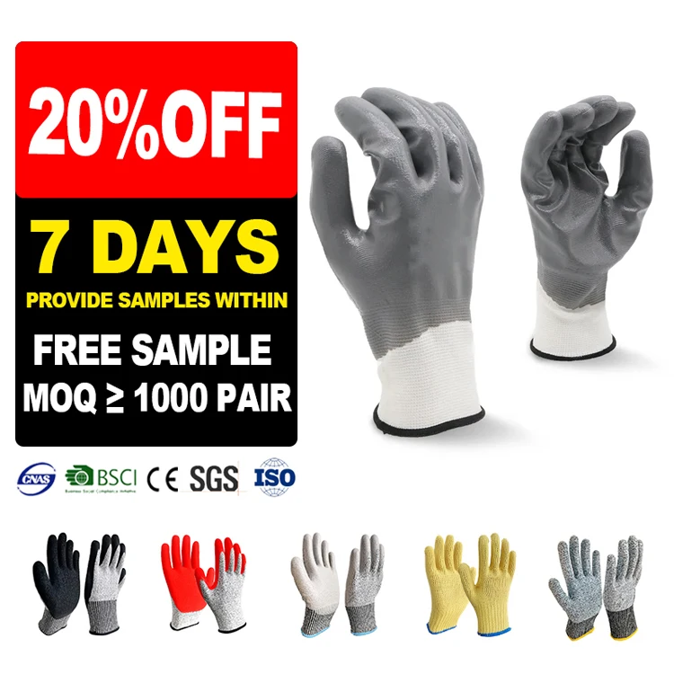 SunnyHope Model Number Nitrile Gloves Anti-Cut Feature Free Sample Work Gloves Making Machine for Construction and Gardening