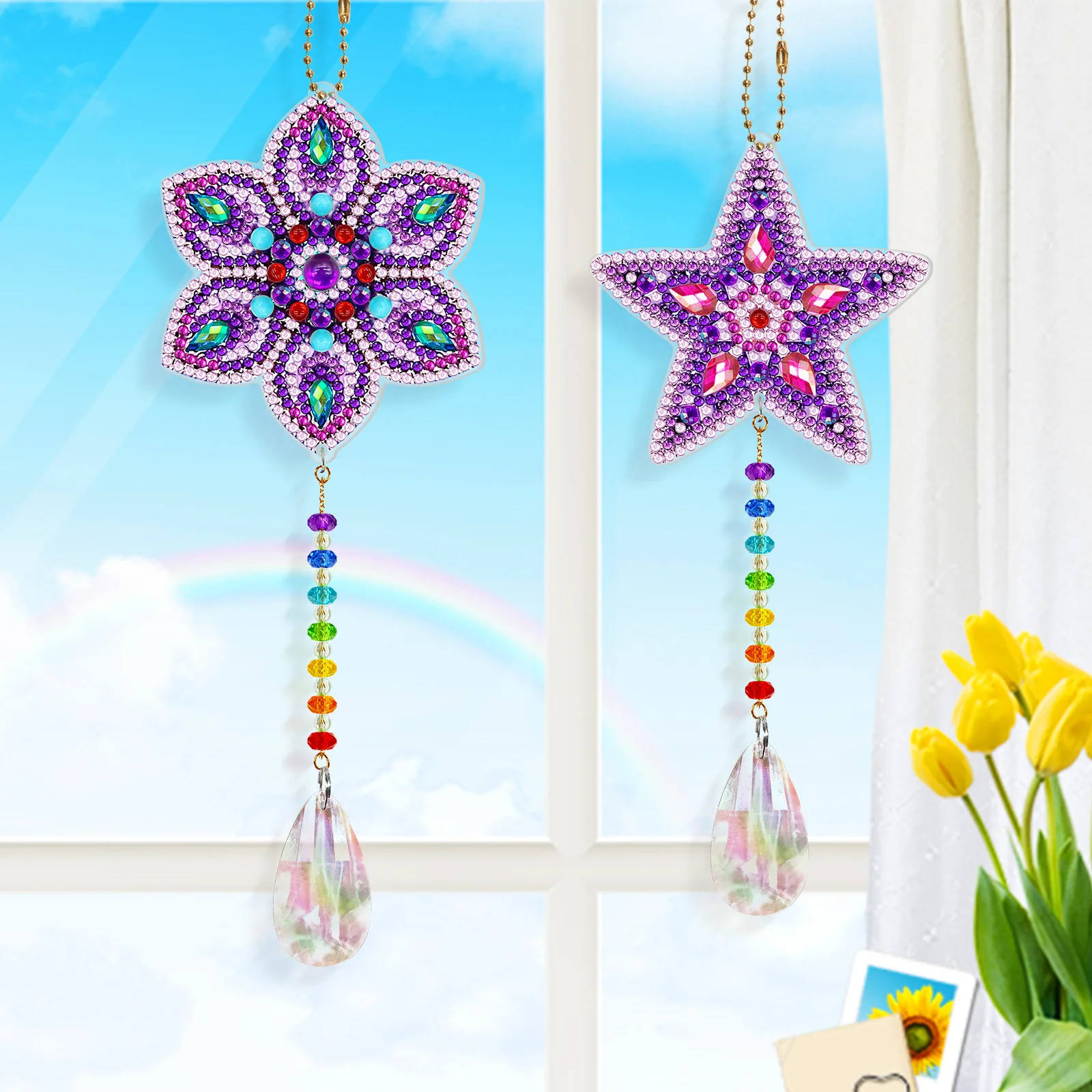 Prism Suncatcher Hanging Window Crystals Rainbow Light Catcher Crystal Sun  Catcher Summer Gift Octagon Beads