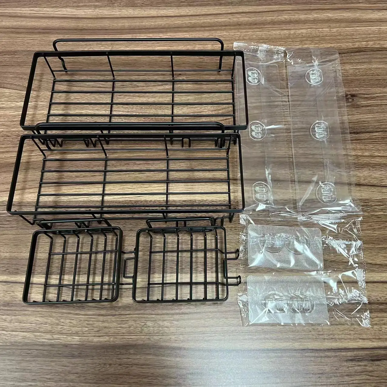 New Wall Mounted Shower Caddy Bathroom Organizer Toilet Shelves Rack Accessories Set Black Self Adhesive Towel Shelf For Storage