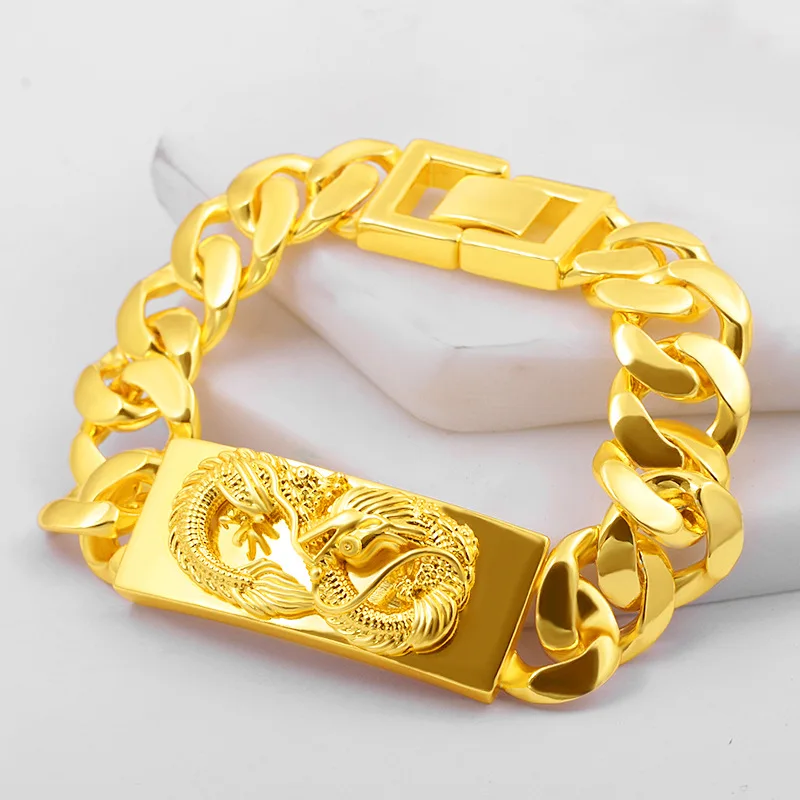 18K Gold Filled Will Not Fade Bracelets for Men & Women Pulseras De Plata De Ley Mujer Bijoux Femme Gemstone Wedding Jewelry