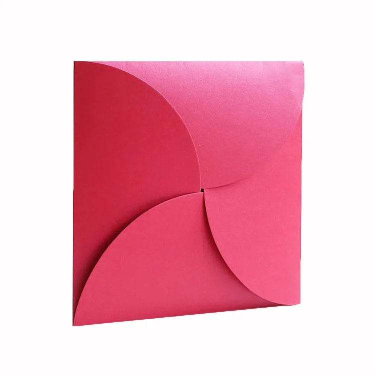 New products customized high quality pochette petal fold card colorful envelopes for invitation