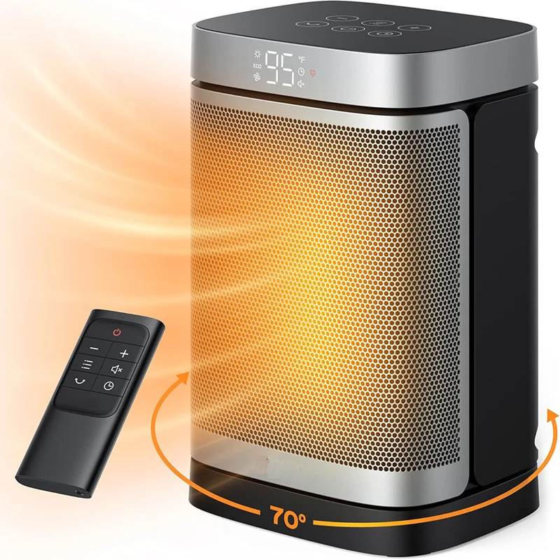 Space Heater Indoor 1500W Portable Heaters with Remote  PTC Ceramic Smart Electric Heater with Thermostat 70 Oscillation
