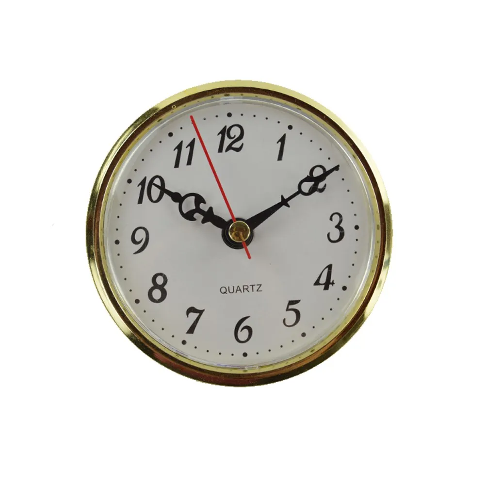 Classic Good Quality Fit up Quartz Insert Clock Gold