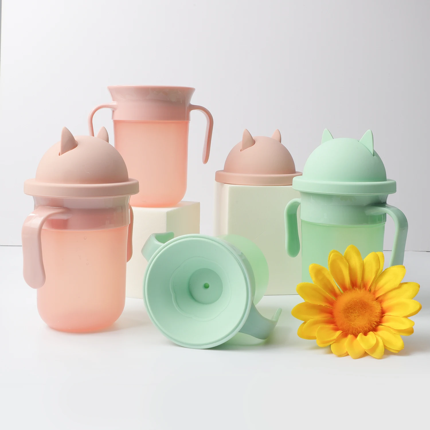 ES-Pro 360 Training Silicone Baby Sippy Cup Infant Products Soft Silicone Water Cup 200mL Mug For Kids