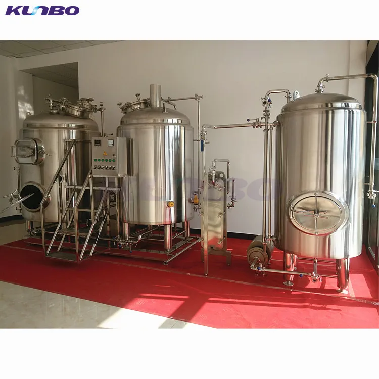 KUNBO Brewhouse Stainless Steel Beer Fermentation Machine Craft Beer Brewery Equipment Turnkey Project 500L 1000L
