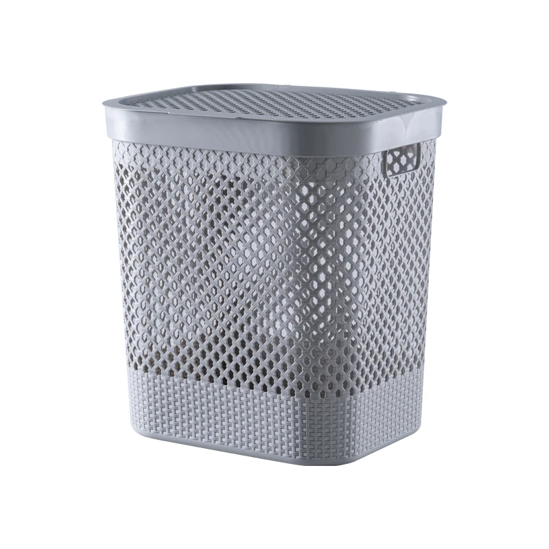 High Quality Large Capacity Plastic Rattan Rectangular Bathroom Storage Basket Toy Dirty Laundry Basket