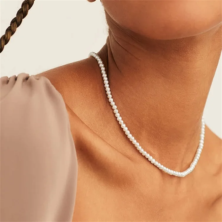 High Quality Fashion Pearls Necklace Women Gift 14k Gold Plated New Wholesales Choker Necklace