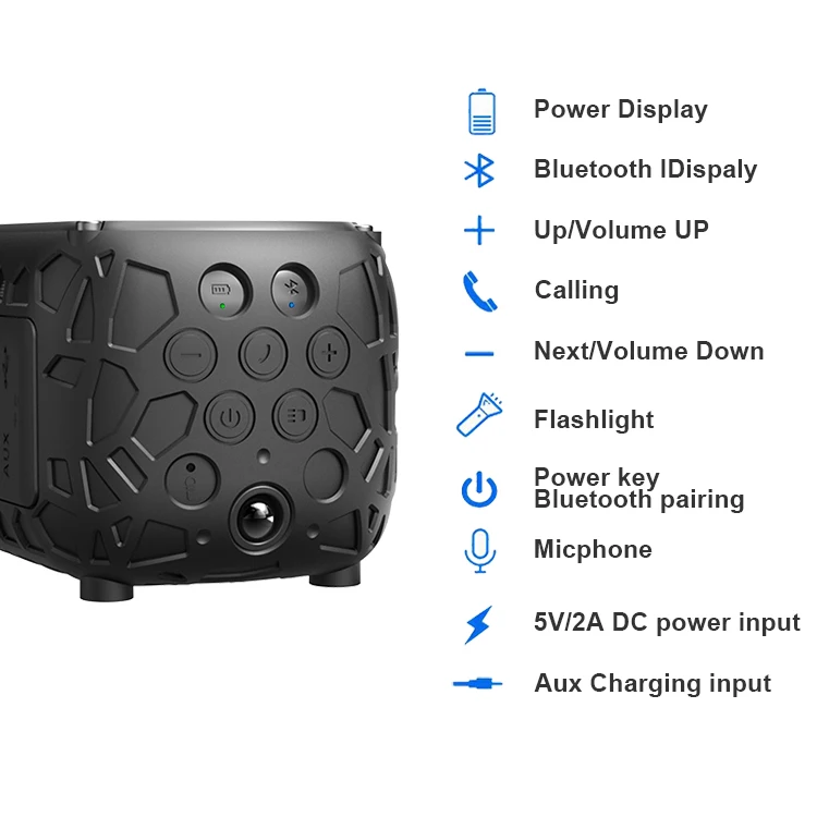 ES-T65 inalambrico altavoz hybrid speakers outdoor excellent bass waterproof blue tooth speaker portable solar bluetooh speaker
