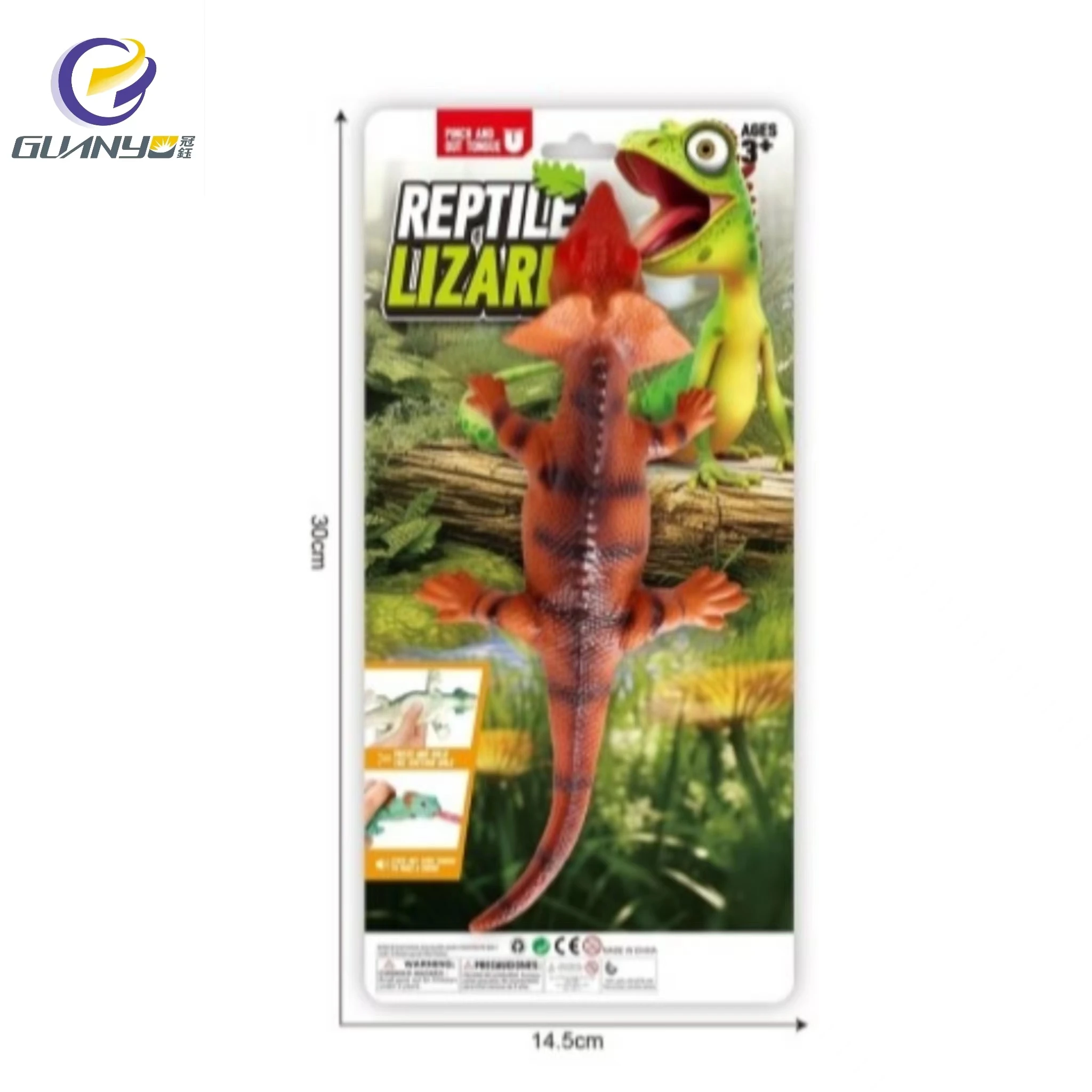 2024 Vinyl Model Press Tongue Out Simulation Brown Basiliscus Soft Rubber Material Odor Free Toys for Children Over 3 Years Old