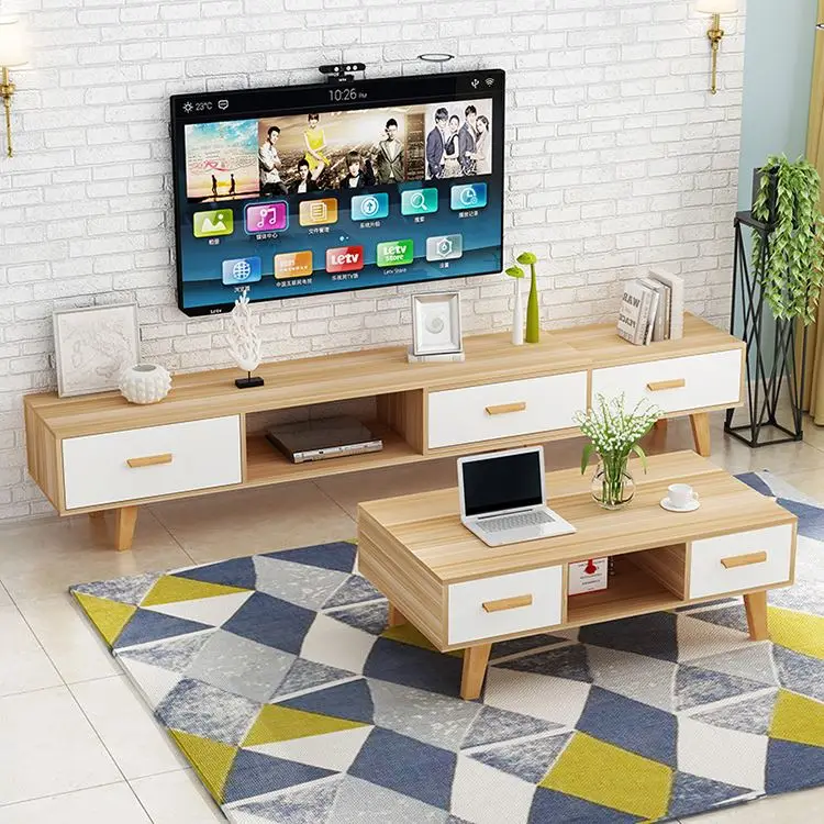 YQ JENMW 2023 Modern Wood TV Rack Cabinet Design TV Cabinet Stand for Home