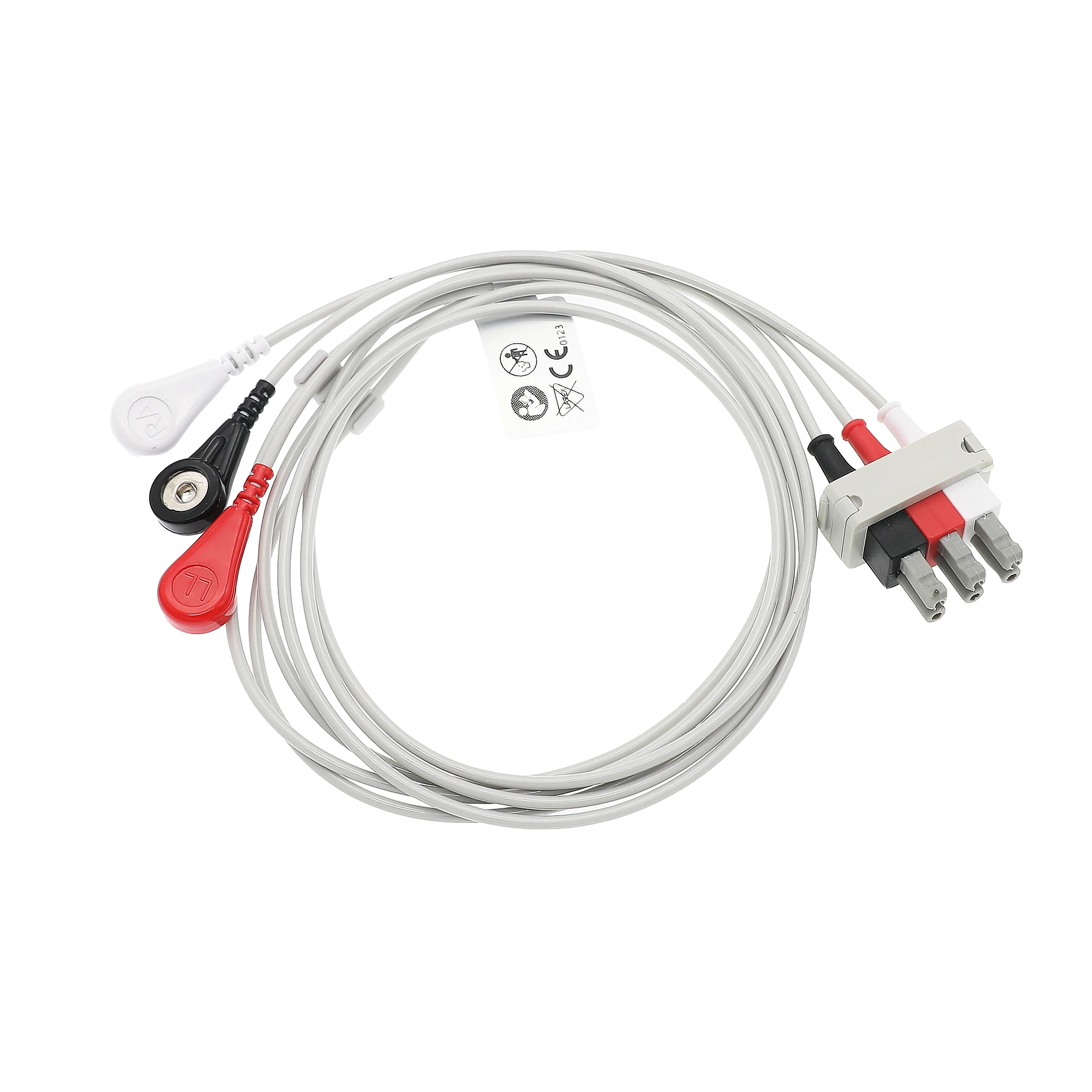 Reliable quality HP ecg cable 3 lead wires , 2pin ,AHA,Snap ,durable in use