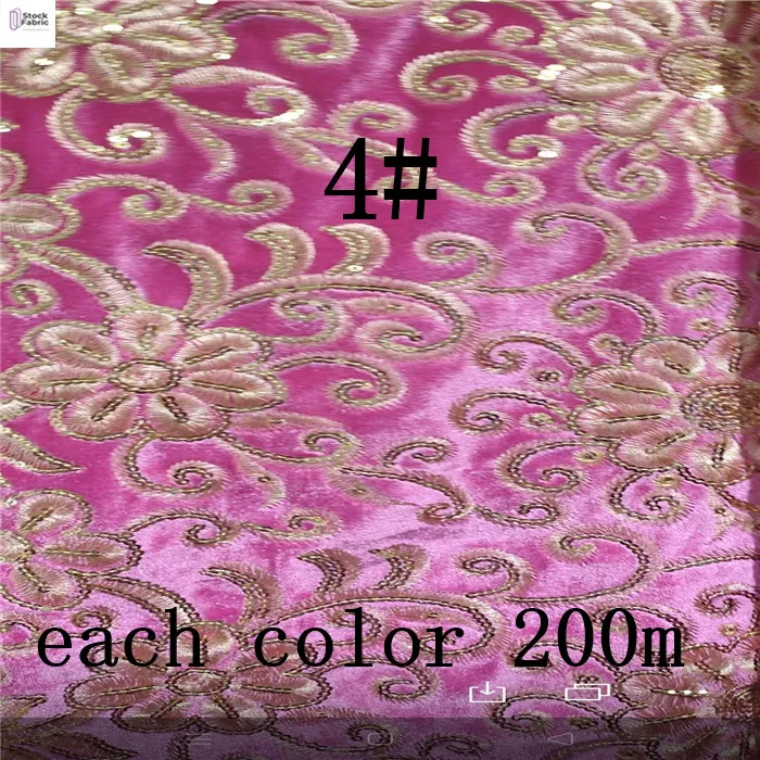 wholesale  High quality hot selling velvet embroidery fabric  sequin   stock  fabric for dress