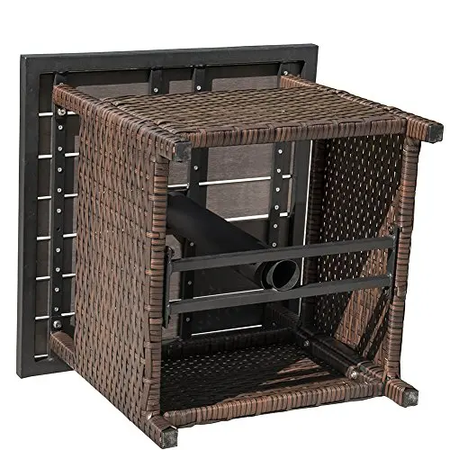 Danlong Patio Umbrella Stand All Weather Wicker Rattan Umbrella Table Garden Furniture Deck Pool Table