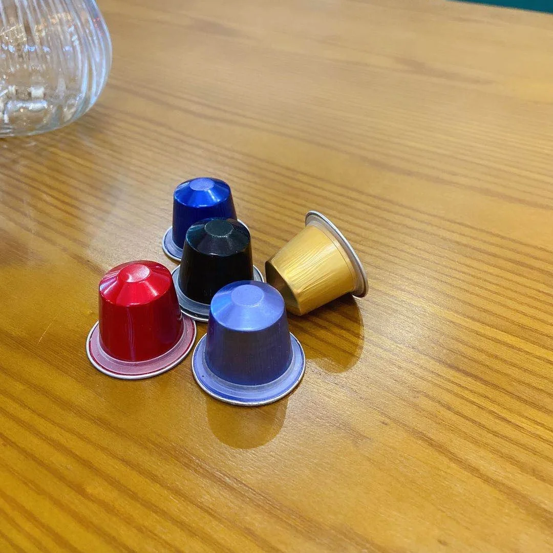 Empty Compatible Muti-color Capsules With Foil Lid Custom Logo 37 MM Aluminum Foil Lid Coffee Capsule Lid