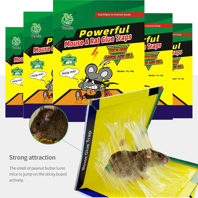High Viscosity Sticky Mouse Board With Peanut Butter Scent Long Effective Time Waterproof Glue Mice Catcher
