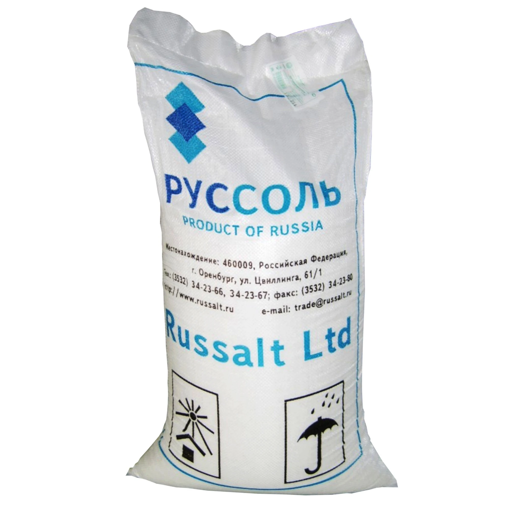 Ground food salt, the highest grade, grinding No. 1, packed in a polypropylene bag of 50 kg