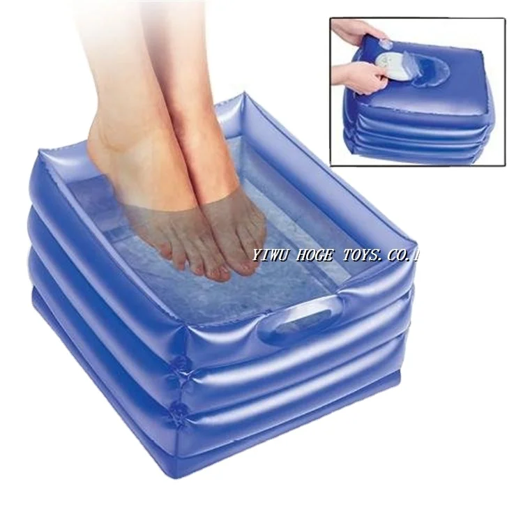 6 P PVC Grey inflatable foot bath tub  foot spa with hand pump