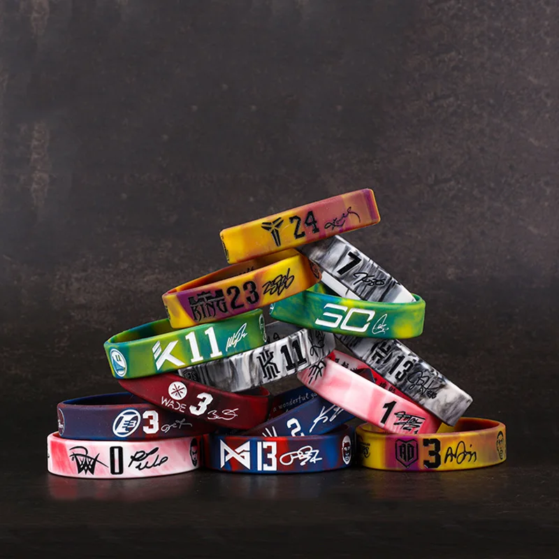 Basketball bracelet player avatar inspirational lava camouflage silicone sports wristband star bracelet sports bracelet