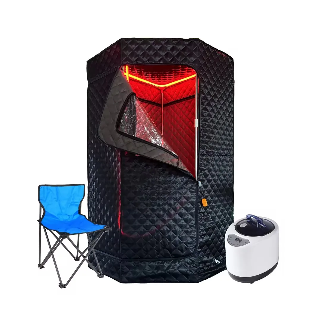 portable cold insertion package hot water therapy combination sauna tent and 4l Sauna stove with Led Light