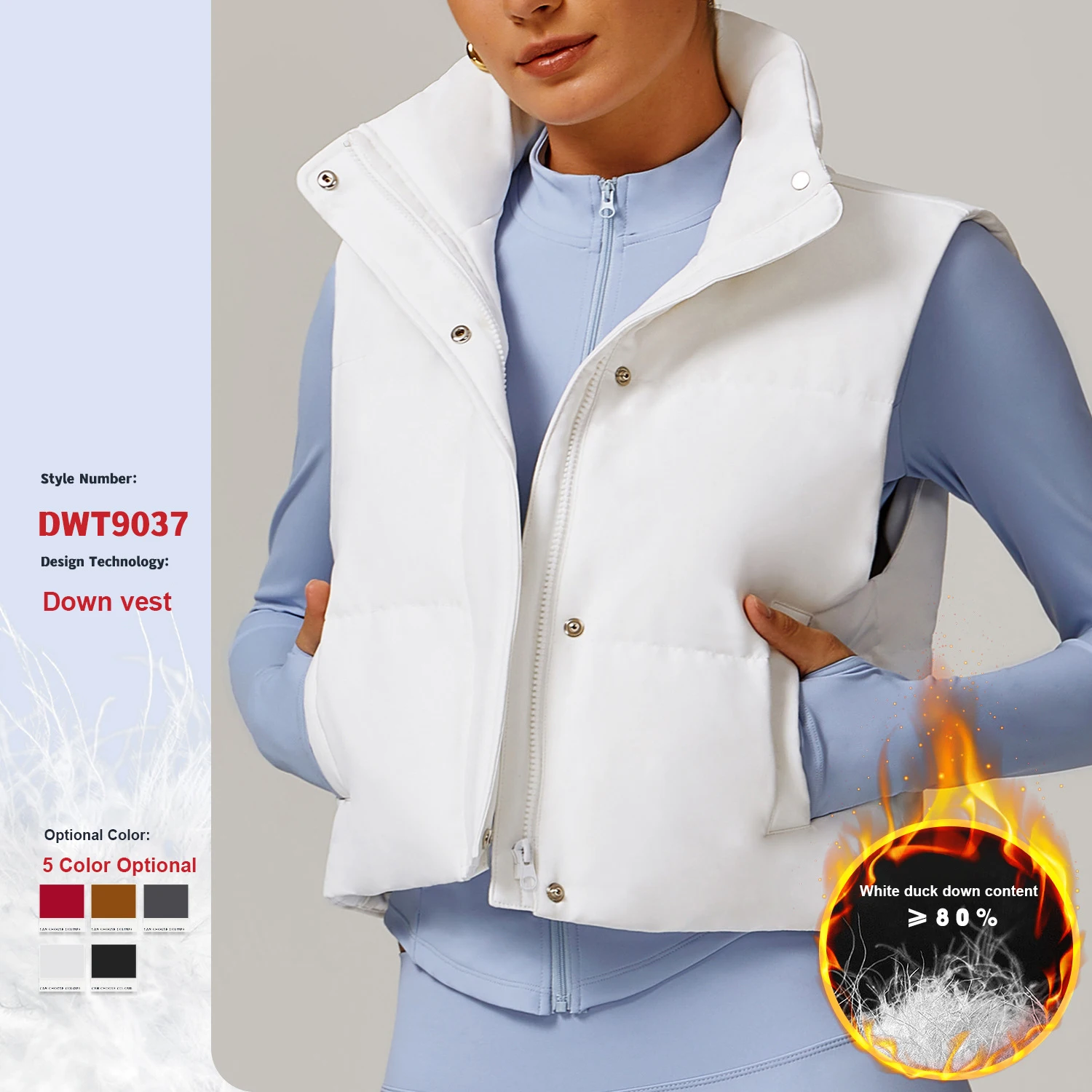 2025 ladies Winter vest down jacket fashion High quality white duck down warm sports vest puffer jacket woman tops clothes coats