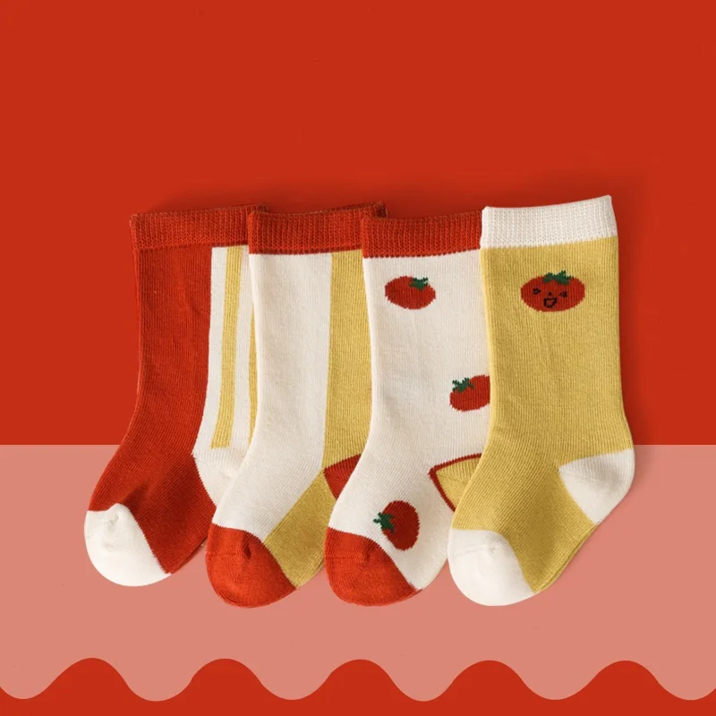 XUFANG 2021 Wholesale New Autumn and Winter Korea Combed Cotton Boys Socks Middle Tube Warm