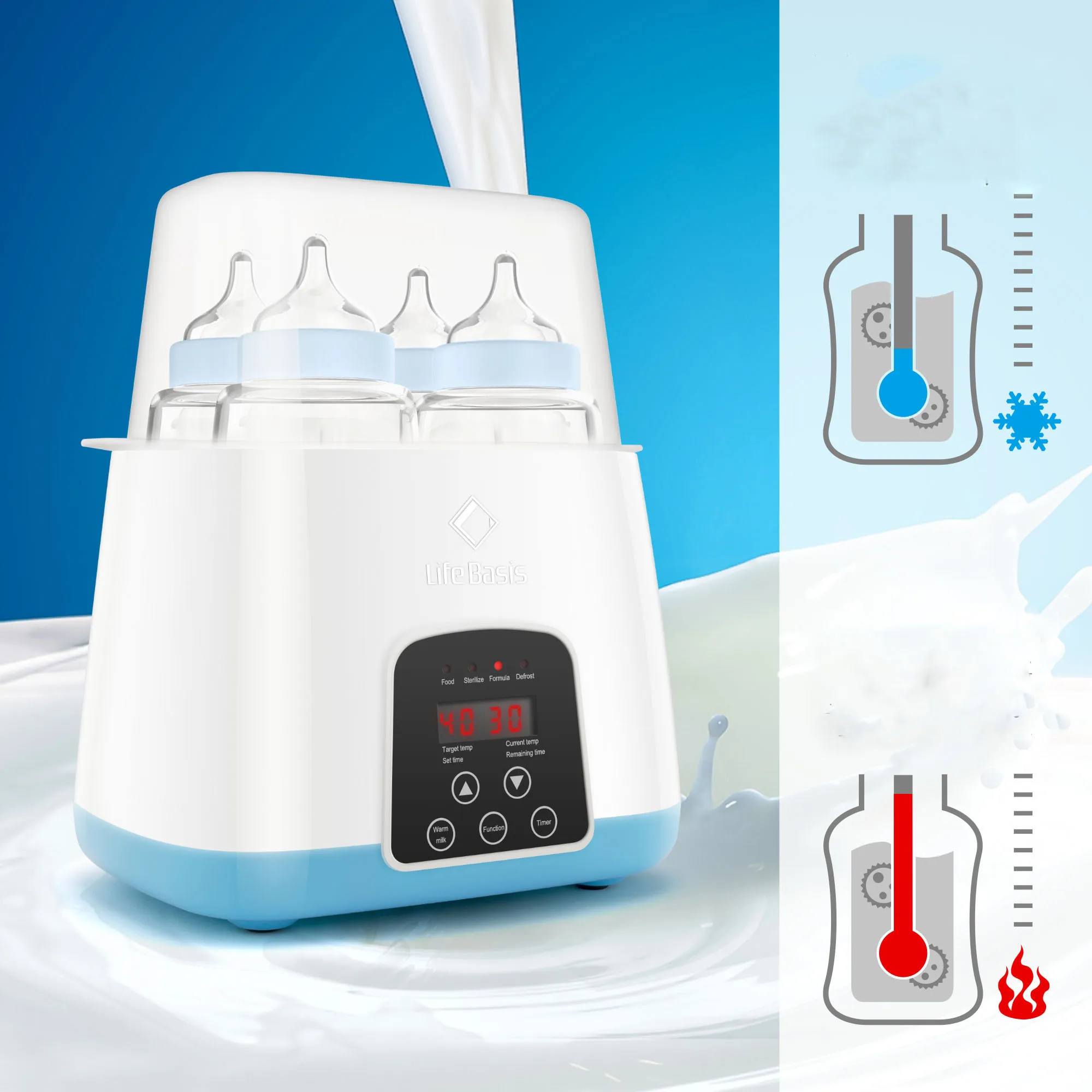 portable double baby milk bottle warmer 4mins hot milk baby milk warmer