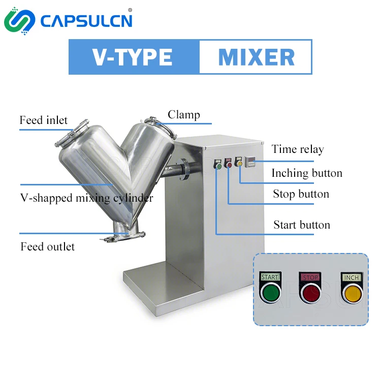 V-5 Small Powder Mixer Machine Dry Blenders For Dry Powders