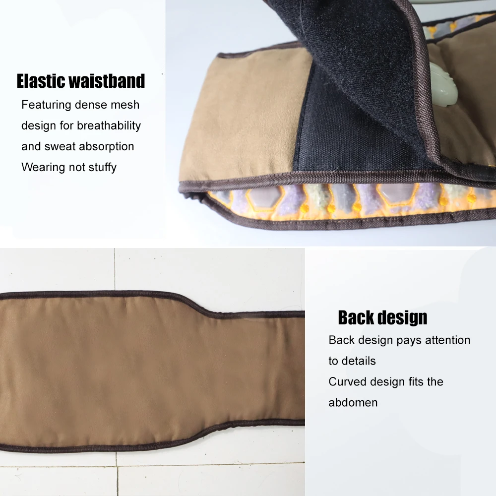 Crystal Thermal Gemstones Stone Belt With Heating Therapy Jade Heated Back Waist For Relieving Waist And Abdominal